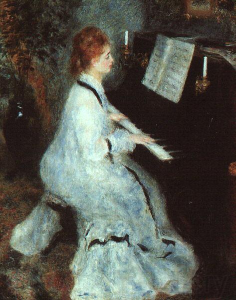 Pierre Renoir Lady at Piano Norge oil painting art